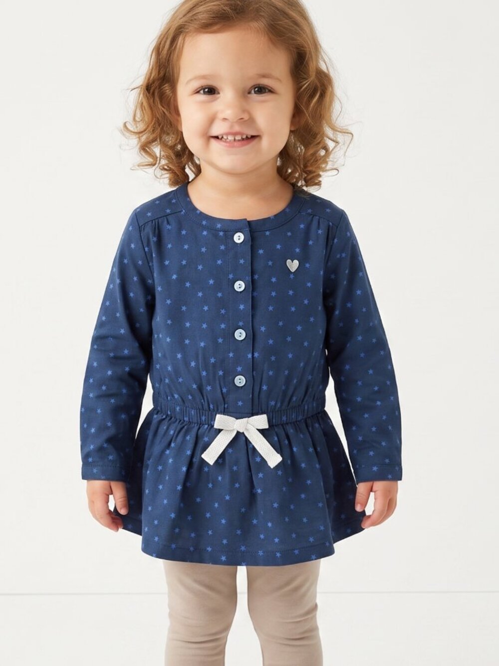 NWT | Carter's Baby Toddler Girl Navy Blue Star Print Peplum Blouse Shirt Top